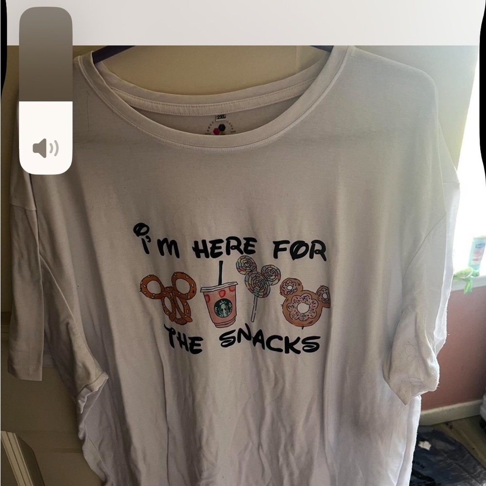 Disney White Short Sleeve Tee with Disney Snacks Graphics